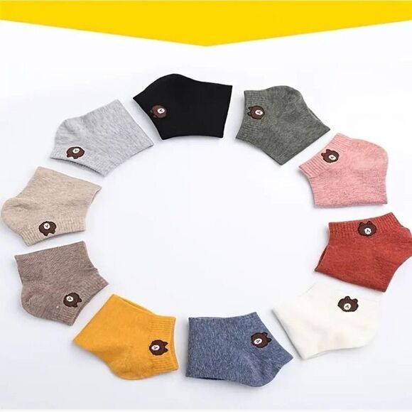 Teddy Bear ankle socks bundle of 10 pairs - Picture 3 of 6
